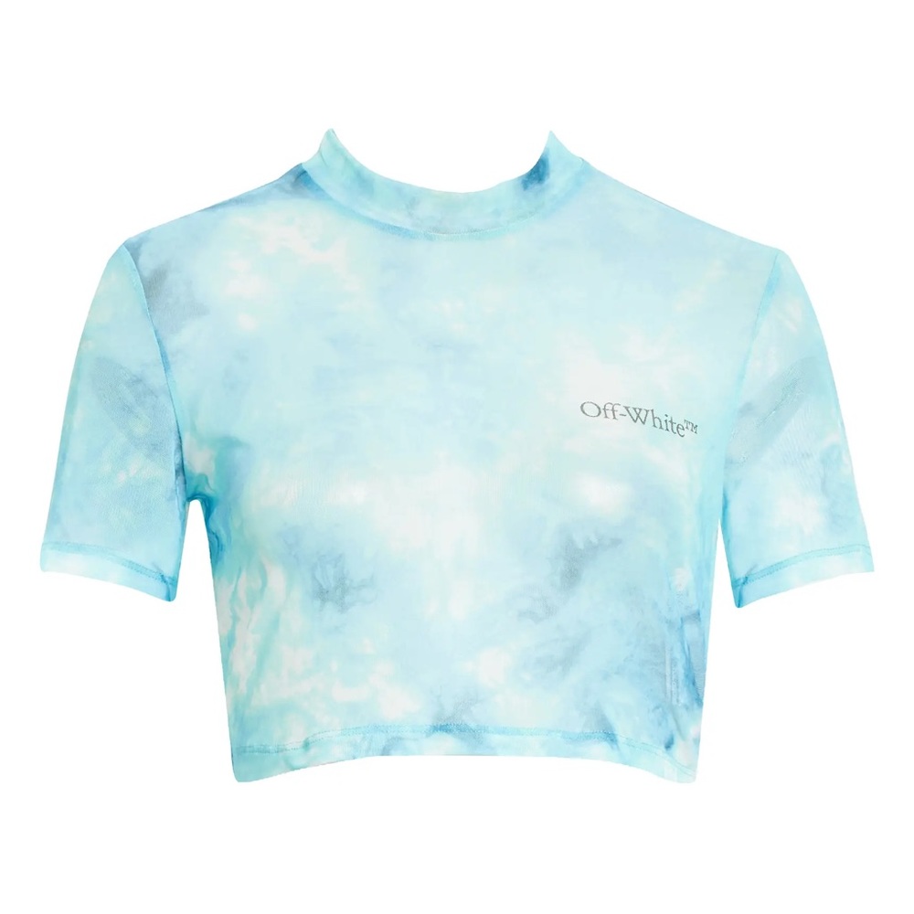Off-White Tie Dye Mesh Crop Top - Picture 7 of 16